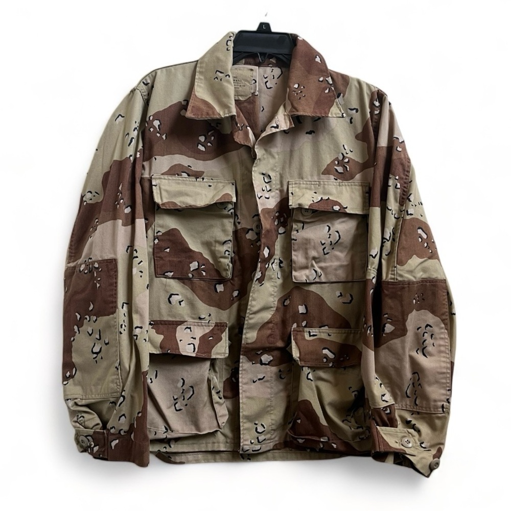 Vintage 1983 Desert Storm 6 Color BDU Military Camouflage Jacket Medium X-Short